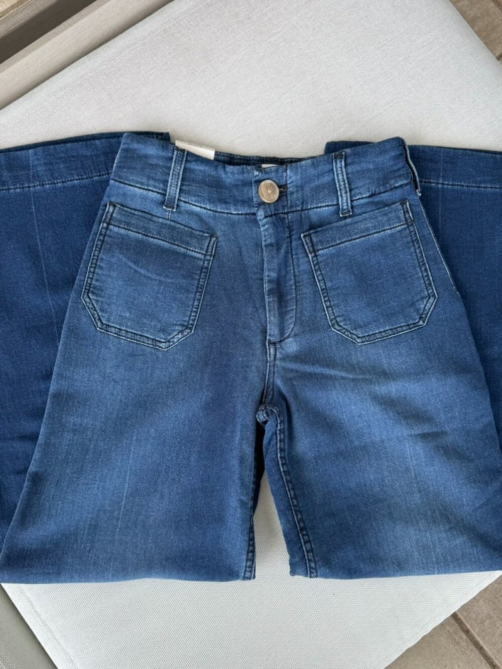 Anthropologie The Colette Knit Full-Length Wide-Leg Jeans 24P Petite